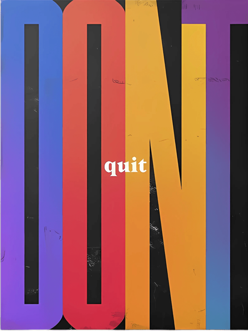 Don't Quit - Motivational Typography Canvas Print