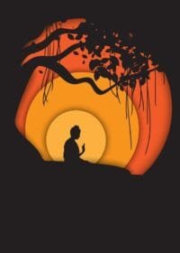 Calm Buddha Under Tree Canvas